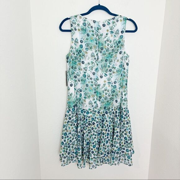 NWT Donna Morgan Floral Chiffon Turquoise Multi Dress - Picture 8 of 11